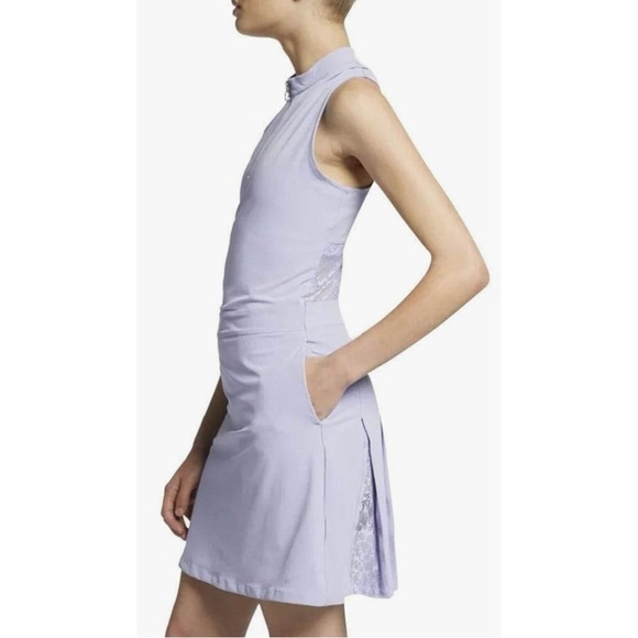 Nike | Purple Lilac Flex Floral Lace Zip Golf Tennis Pickleball Dress - Size L - Picture 2 of 8